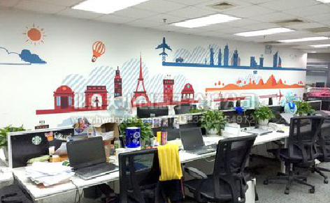 嘉禾教你设计办公室墙绘的方法。