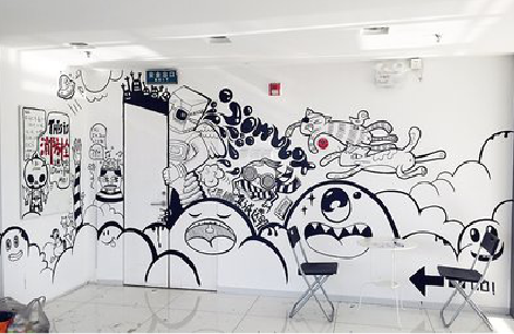 嘉禾手绘墙并非传统涂鸦。